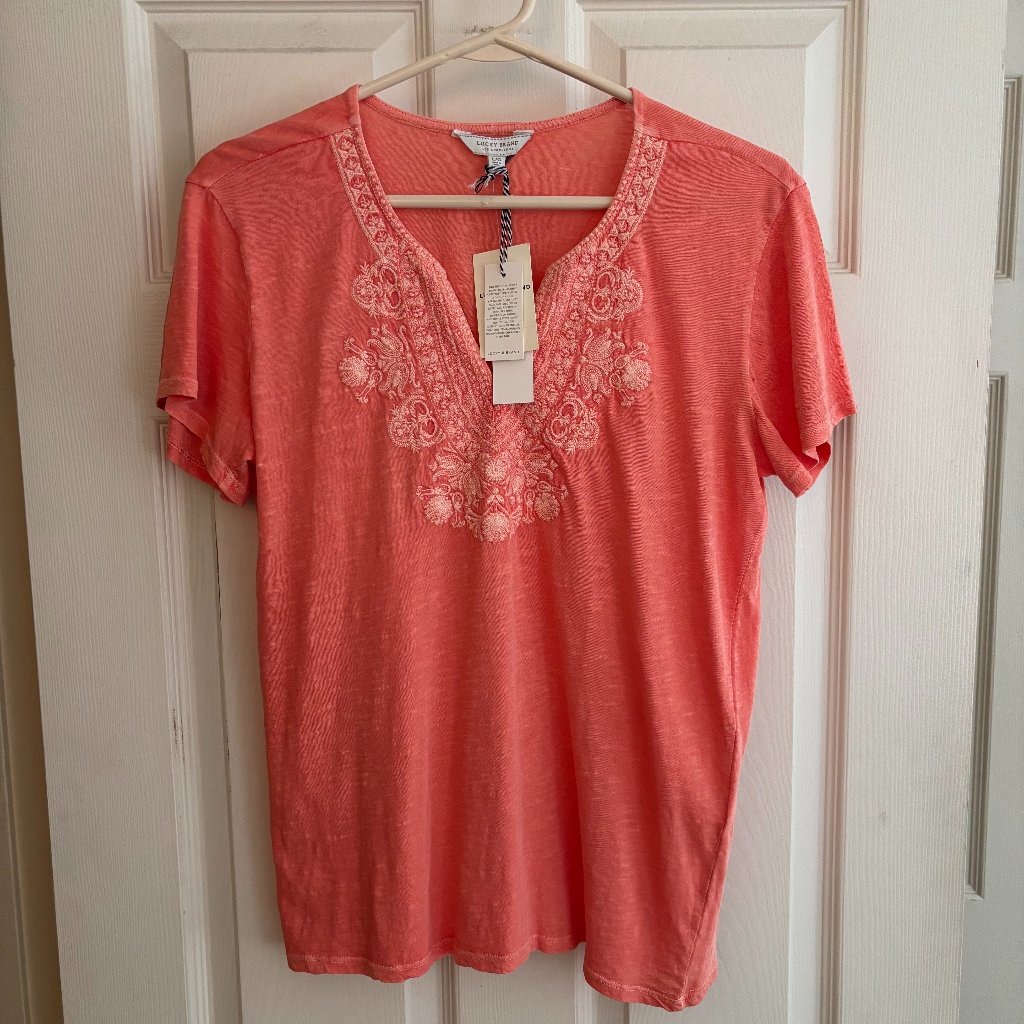 Lucky Brand Embroidered Front Shirt